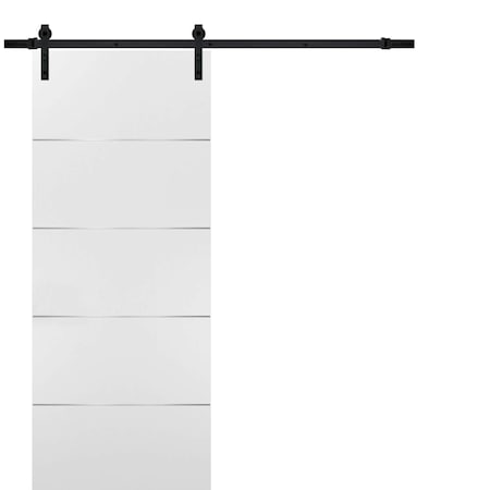 Sartodoors Barn Interior Door, 36" x 84", Gray PLANUM20BD-B-SD-3684